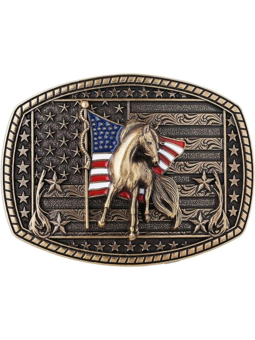 Men 3-bronze Western Cowgirl Rodeo Longhorn Bull Belt Buckles